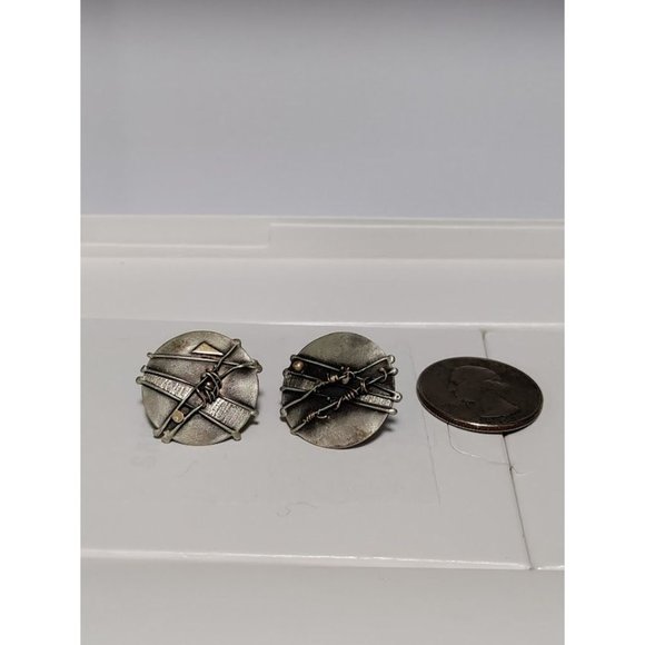 Vintage 1988 St Jude Sterling 14K Accents Earring 925 Sterling - Picture 6 of 11